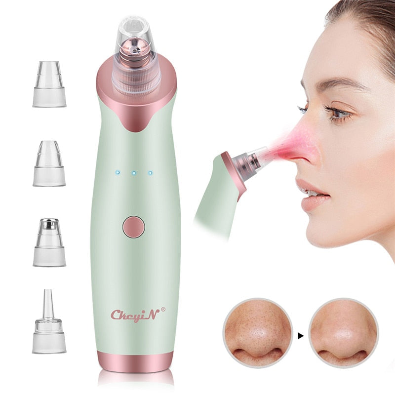 CkeyiN EMS Light Therapy Beauty Machine Facial Massager + Ultrasonic Skin Scrubber + Blackhead Remover + Nano Spray Face Steamer