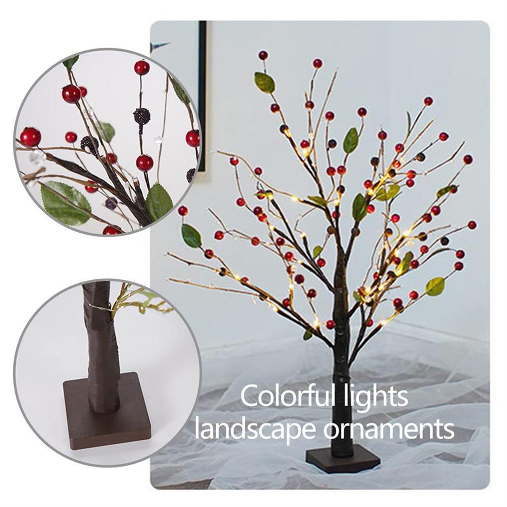 LED Tree Light with Beads Tree Lamp Battery Operated Tabletop Bonsai LED Night Light for Living Room Decoration Christmas Lights