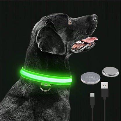 LED Glowing Collar Adjustable Flashing Rechargeable Luminous Collar Night Anti-Lost for