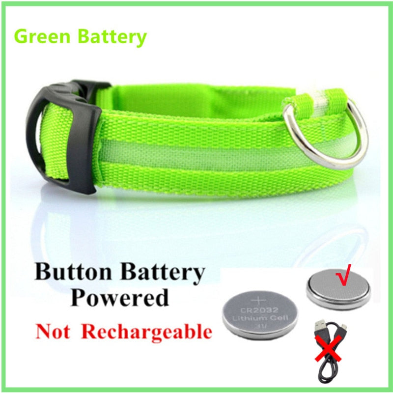 LED Glowing Collar Adjustable Flashing Rechargeable Luminous Collar Night Anti-Lost for