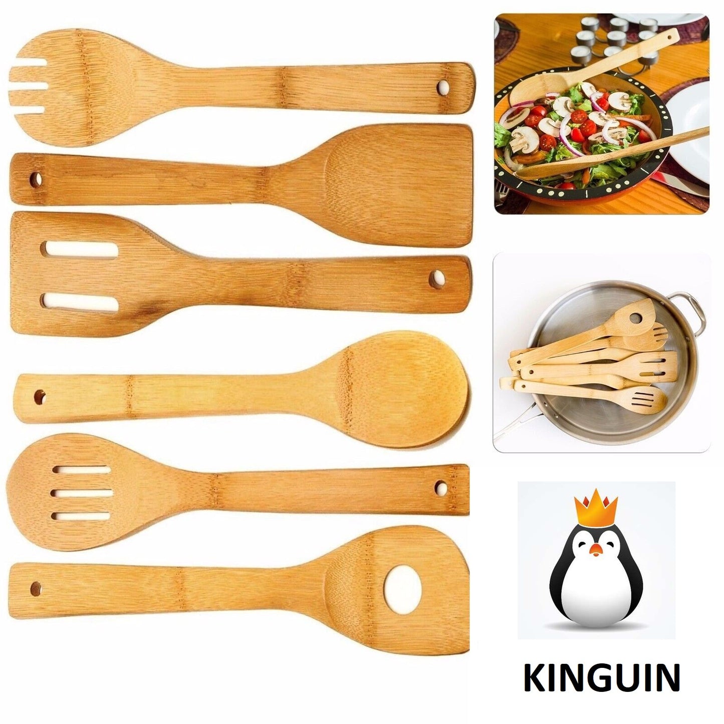 6 Piece Bamboo Spatula Set